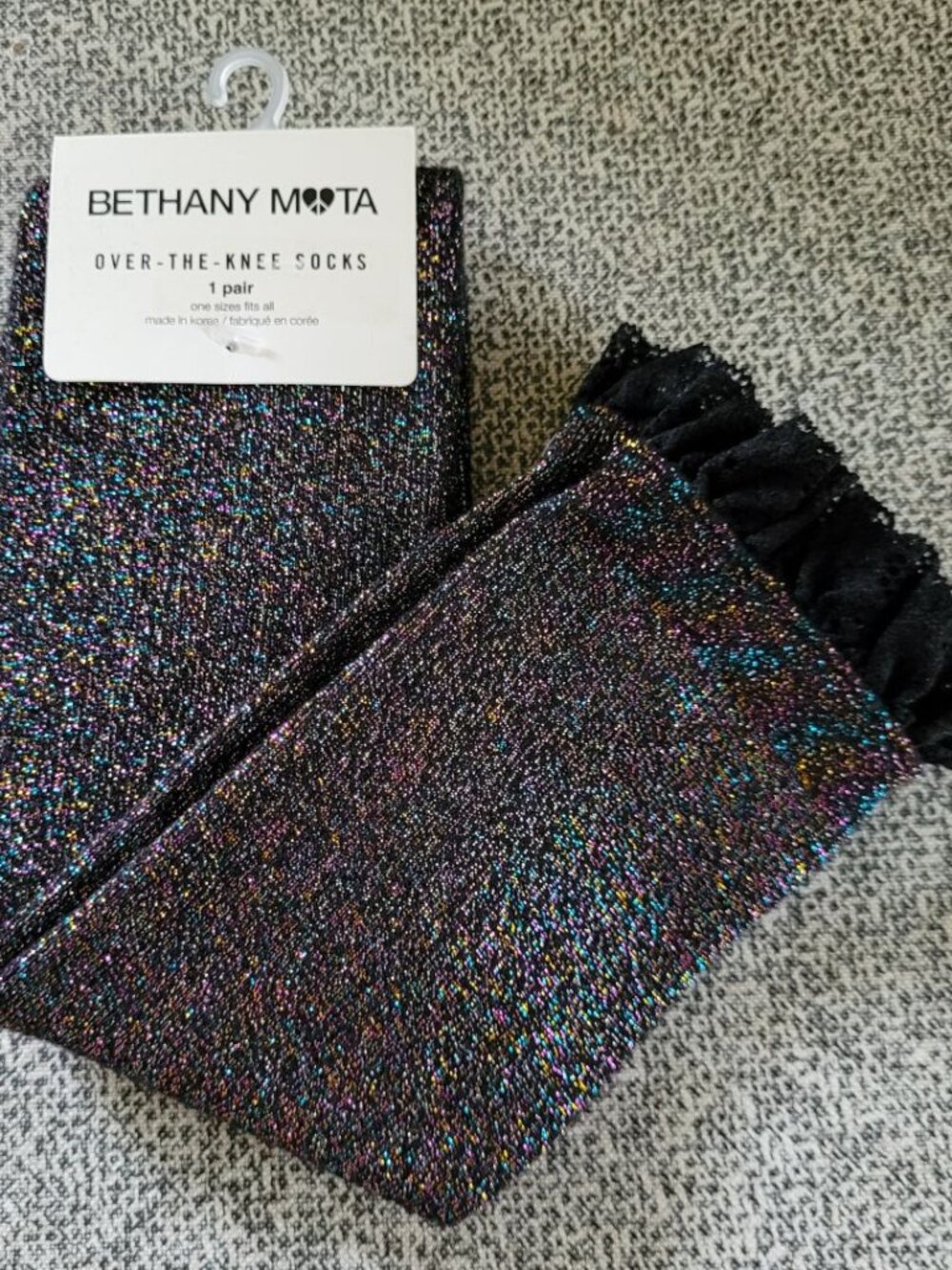 Rebecca Mota Over-the-Knee Glittery Women's Socks